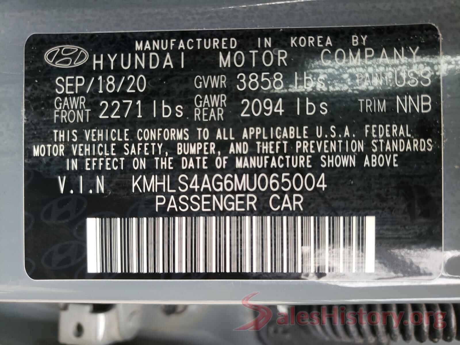 KMHLS4AG6MU065004 2021 HYUNDAI ELANTRA