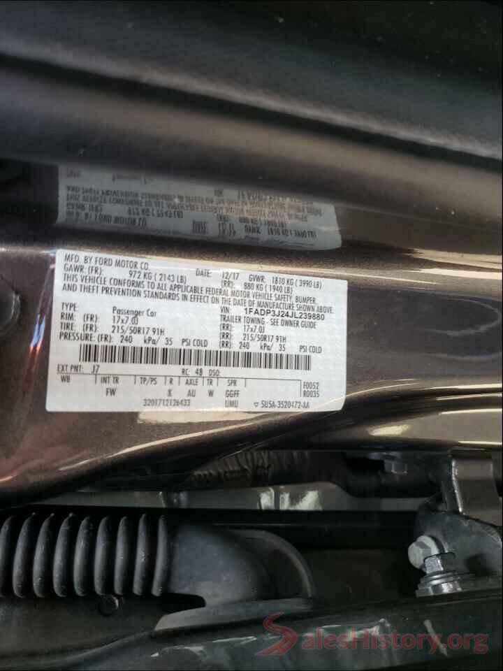 1FADP3J24JL239880 2018 FORD FOCUS