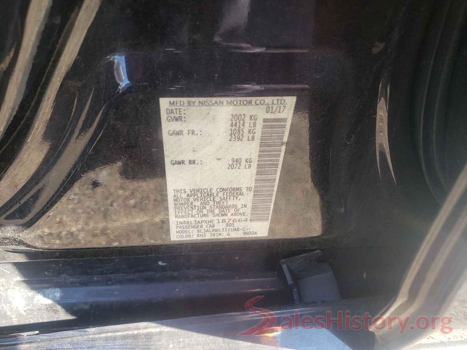 1N4BL3APXHC187664 2017 NISSAN ALTIMA