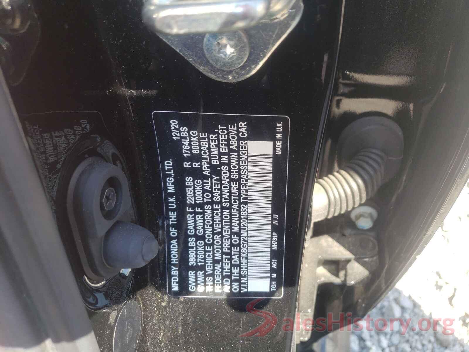 SHHFK8G72MU201832 2021 HONDA CIVIC