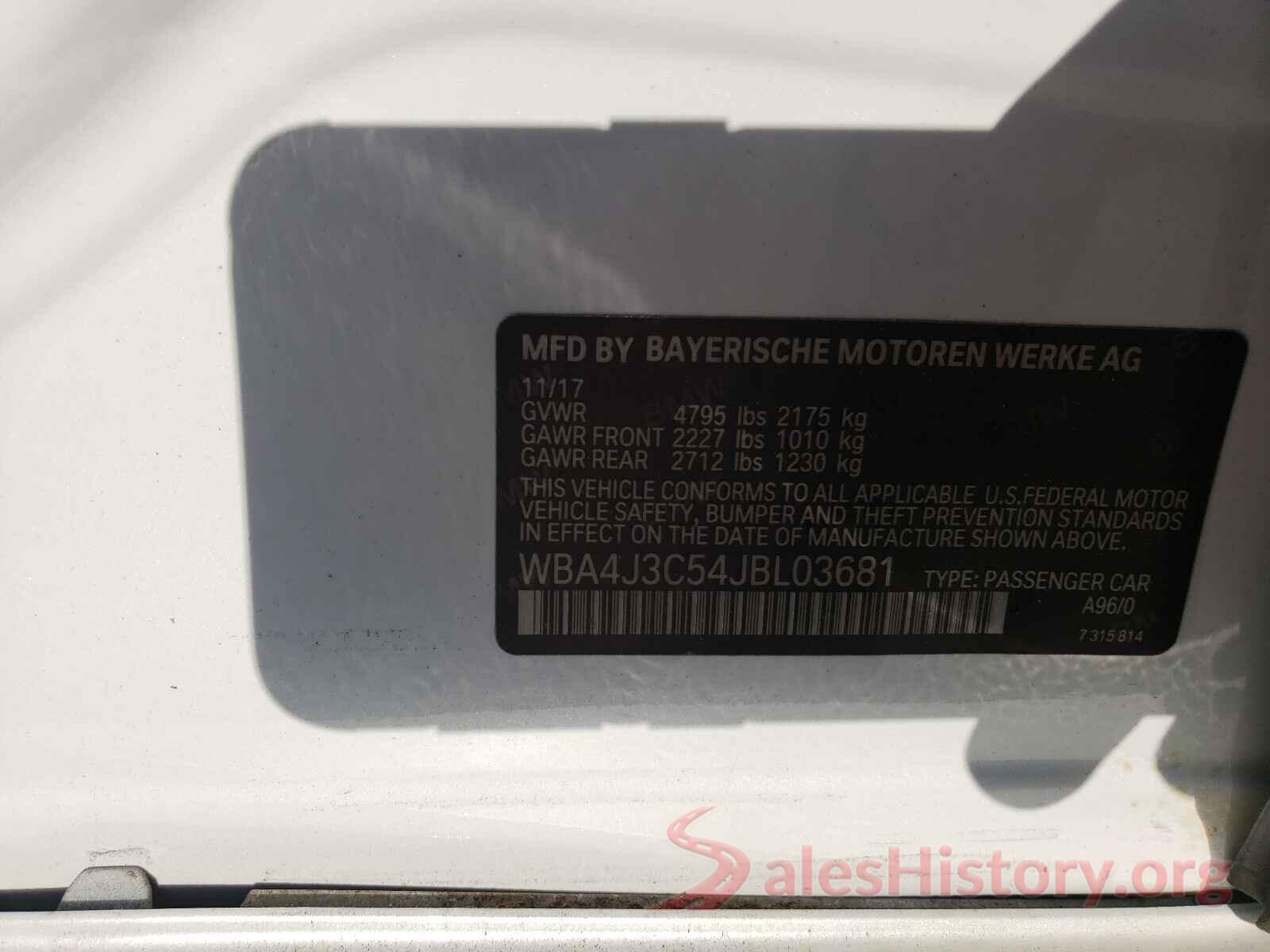 WBA4J3C54JBL03681 2018 BMW 4 SERIES