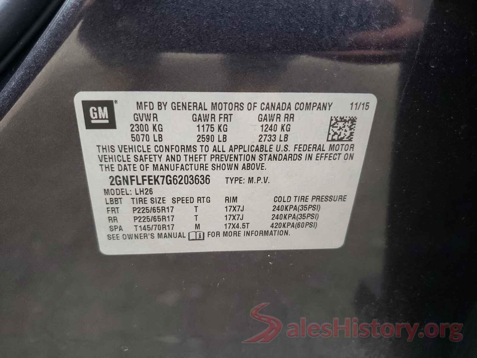 2GNFLFEK7G6203636 2016 CHEVROLET EQUINOX