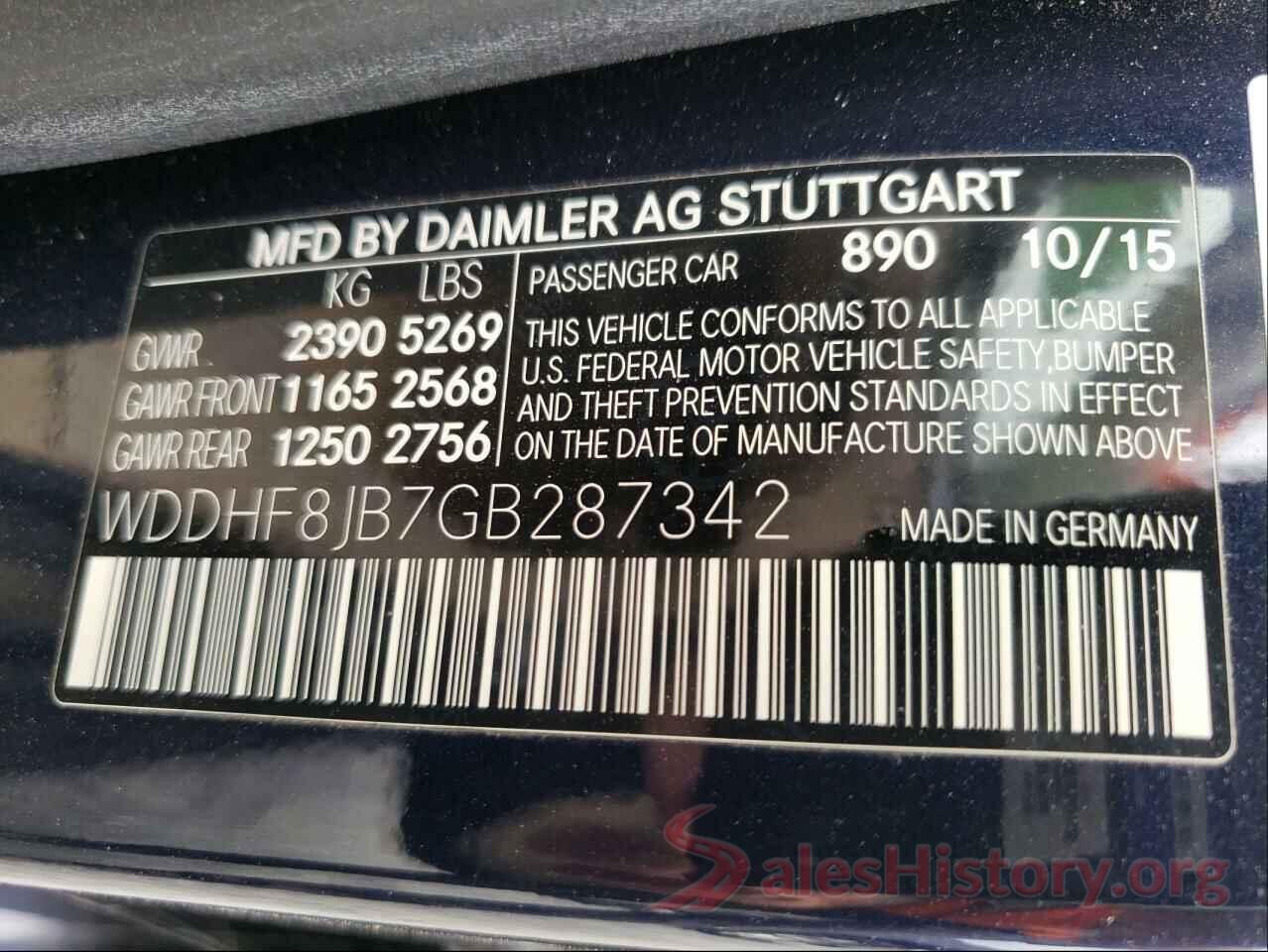 WDDHF8JB7GB287342 2016 MERCEDES-BENZ E-CLASS