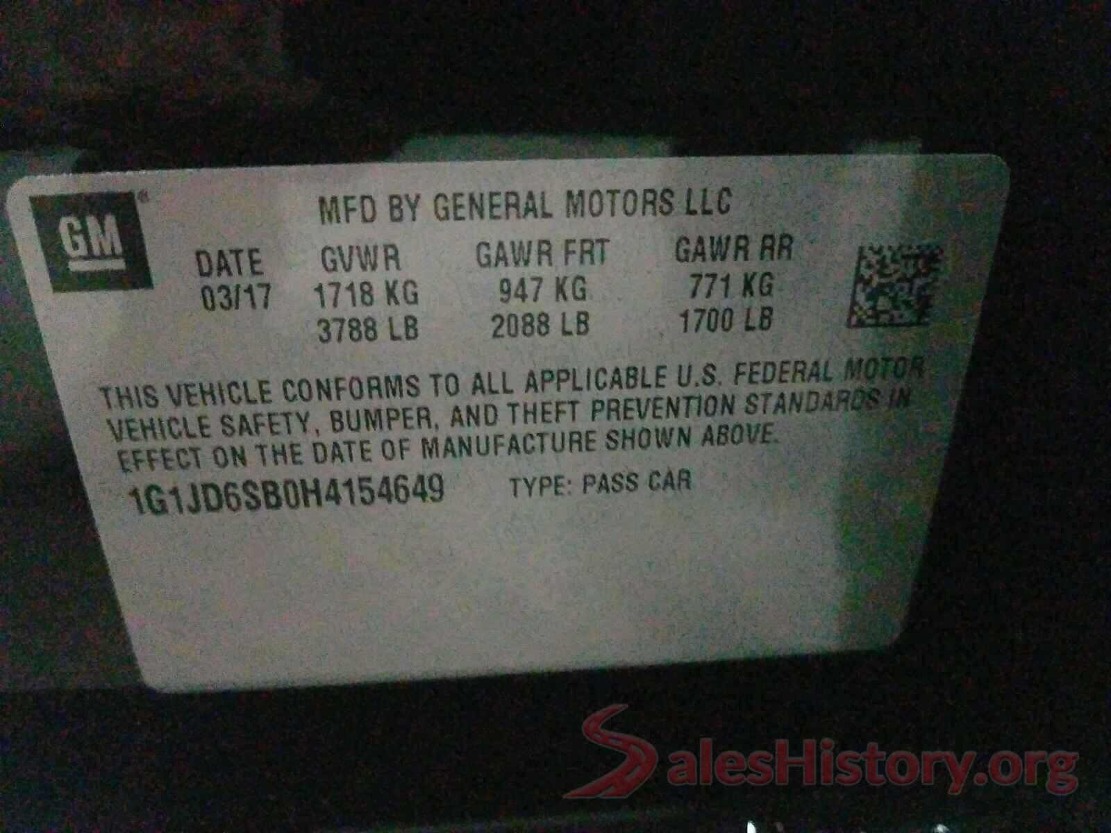 1G1JD6SB0H4154649 2017 CHEVROLET SONIC