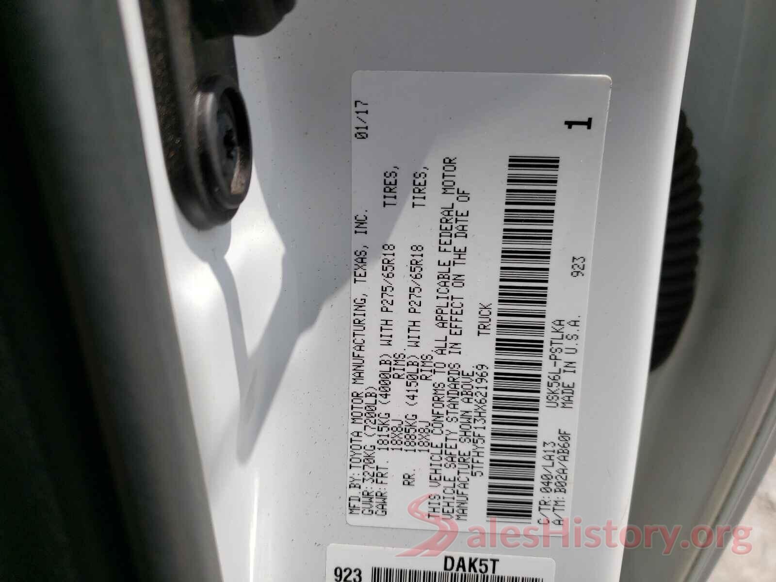 5TFHY5F13HX621969 2017 TOYOTA TUNDRA