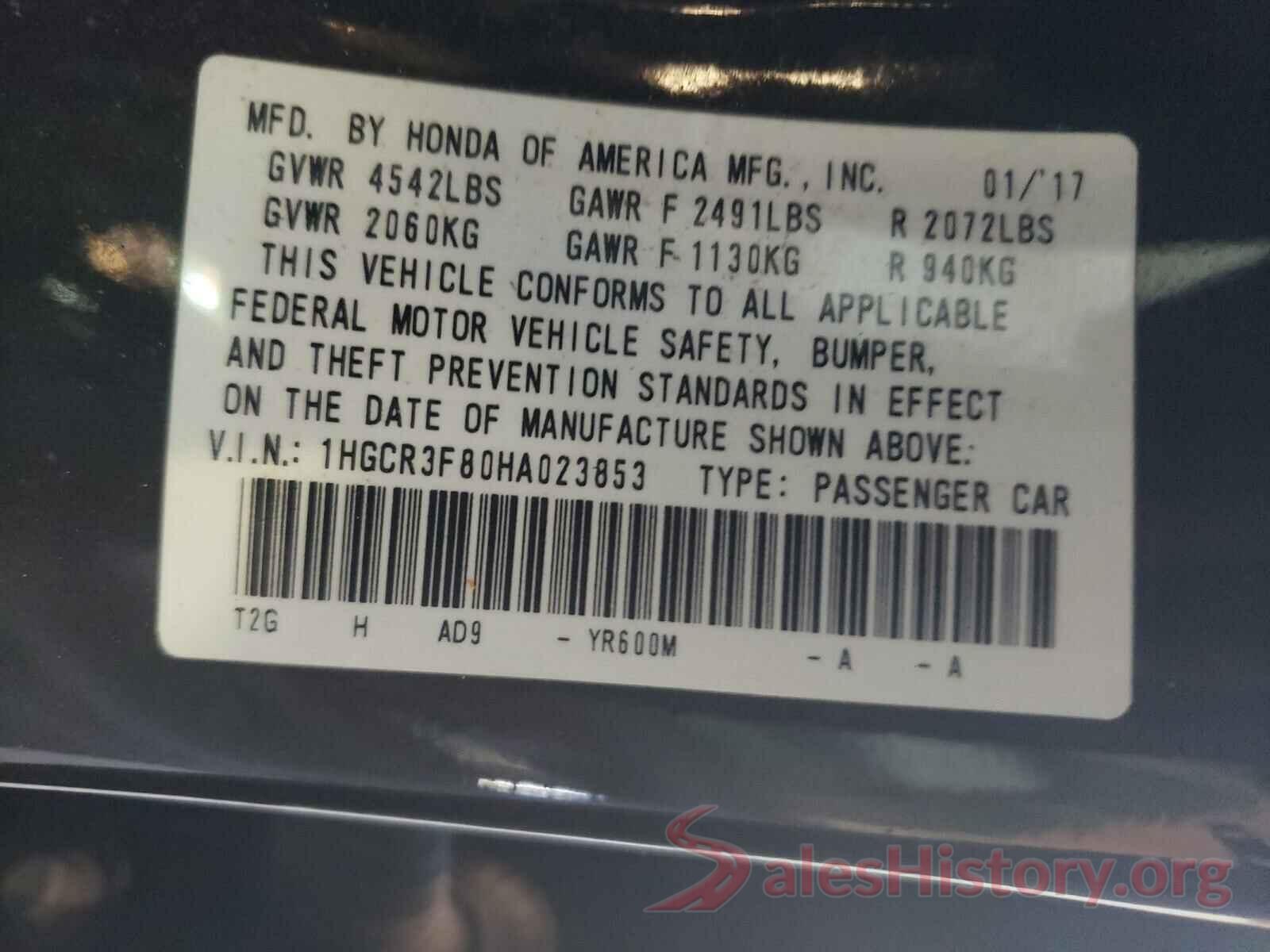 1HGCR3F80HA023853 2017 HONDA ACCORD