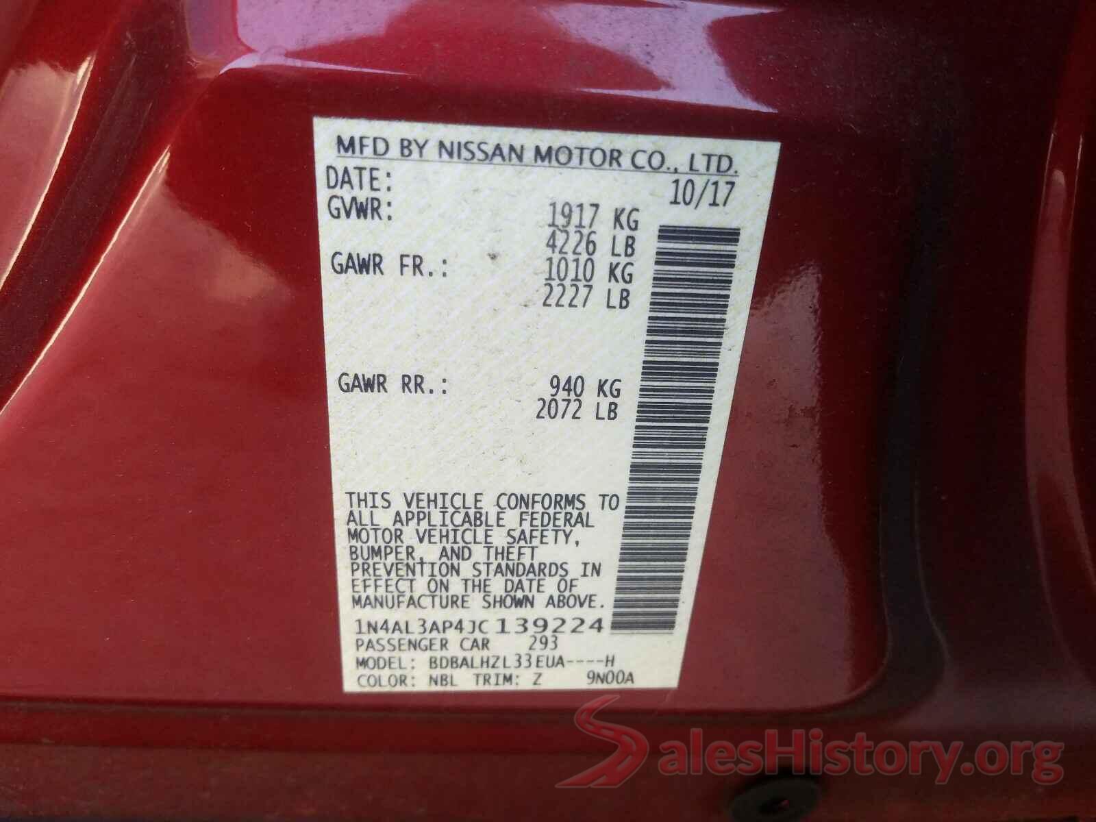 1N4AL3AP4JC139224 2018 NISSAN ALTIMA