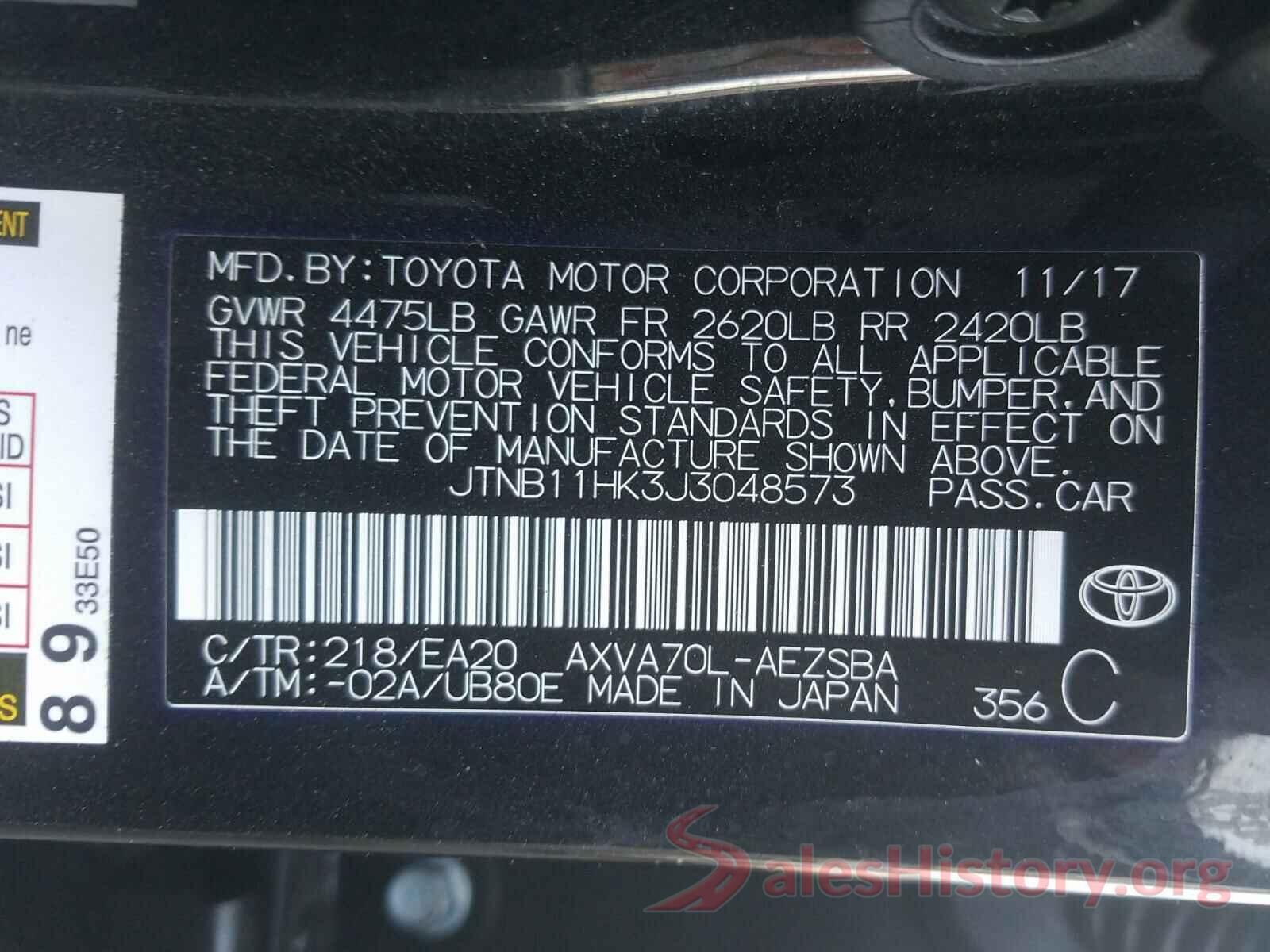 JTNB11HK3J3048573 2018 TOYOTA CAMRY