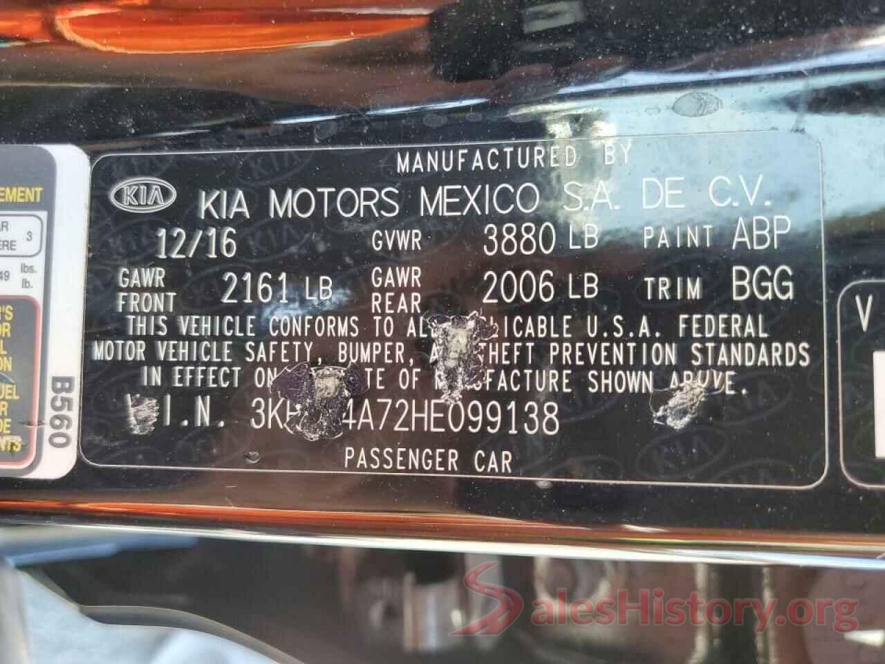 3KPFK4A72HE099138 2017 KIA FORTE