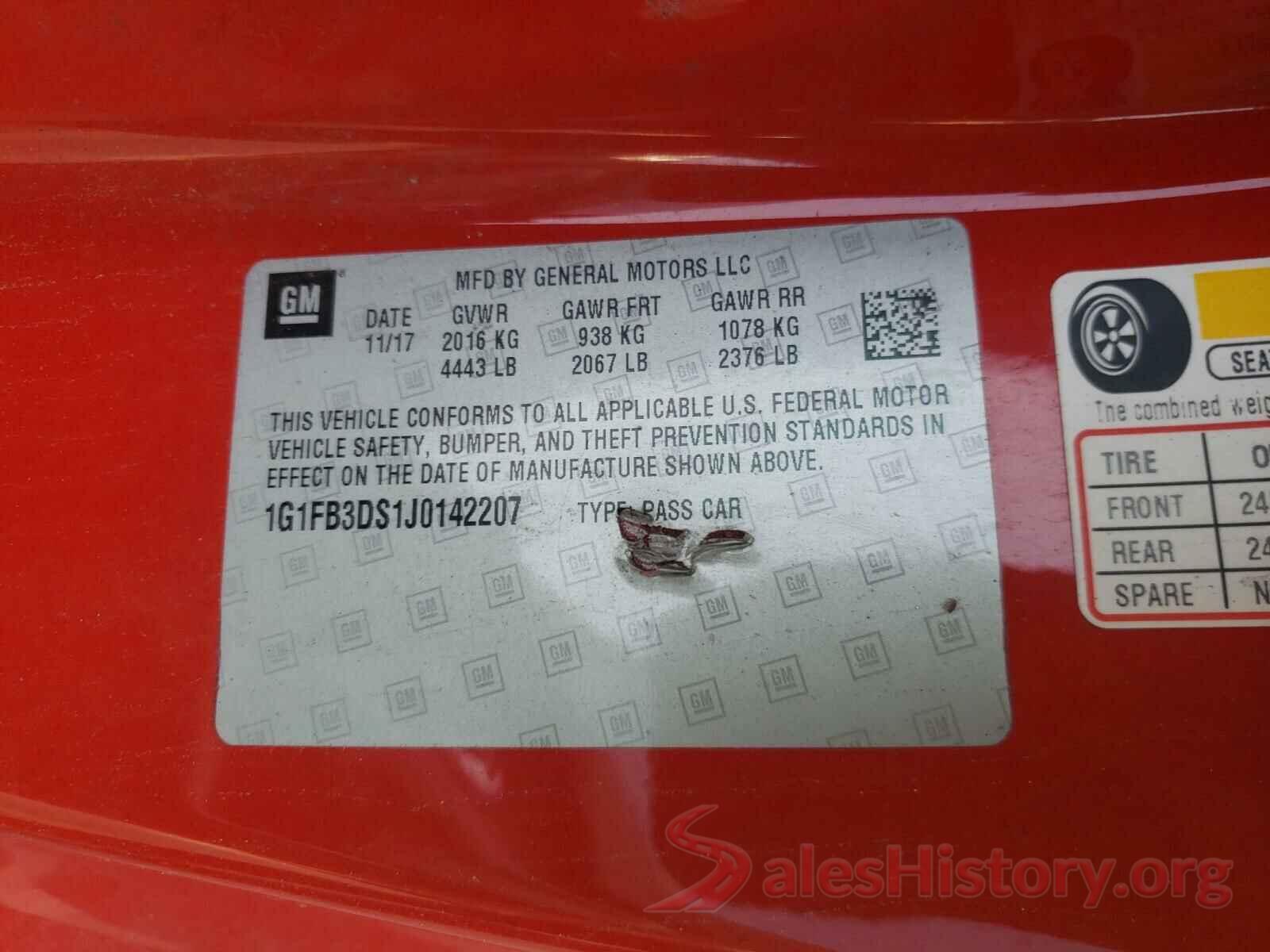 1G1FB3DS1J0142207 2018 CHEVROLET CAMARO