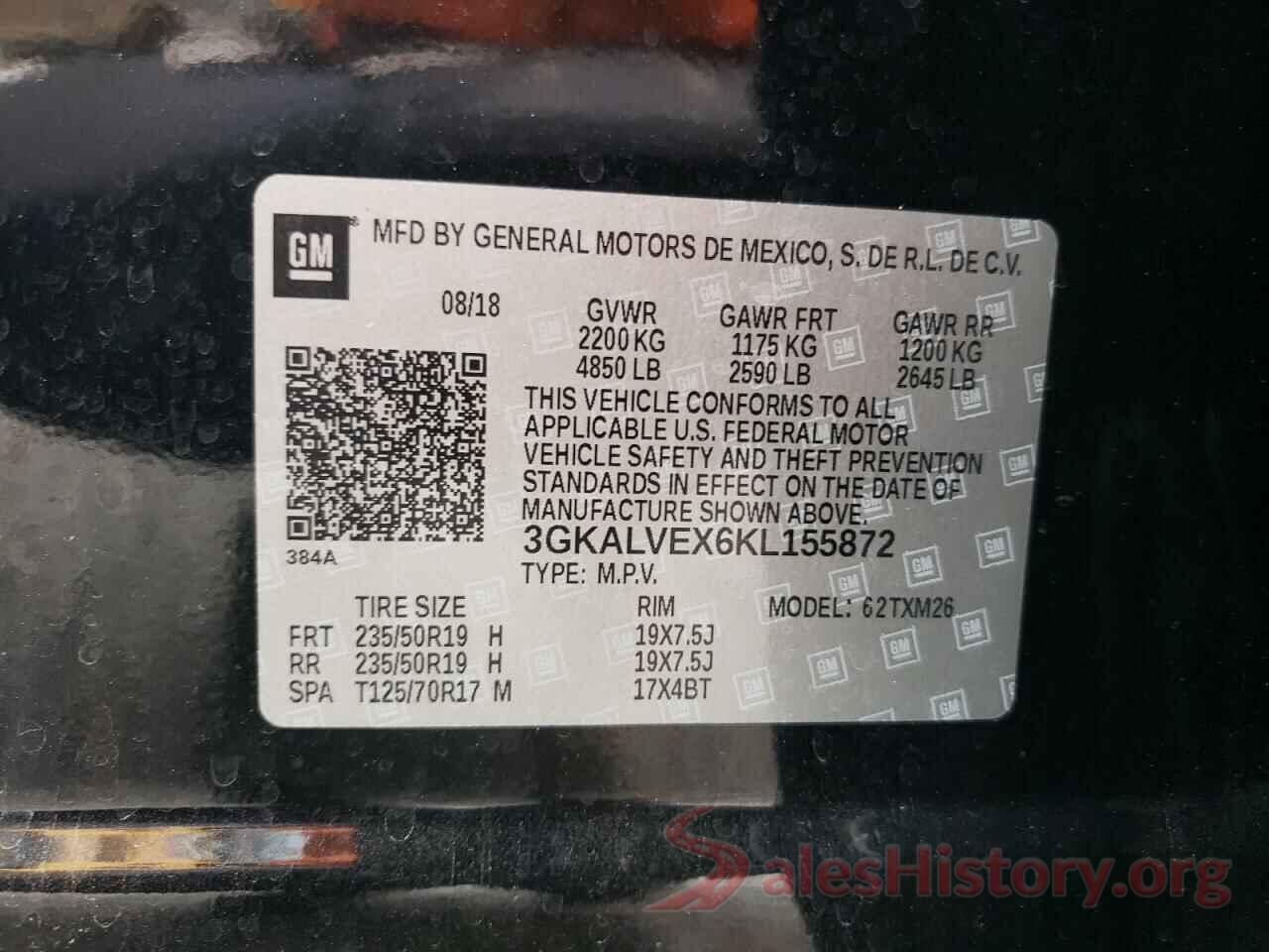 3GKALVEX6KL155872 2019 GMC TERRAIN