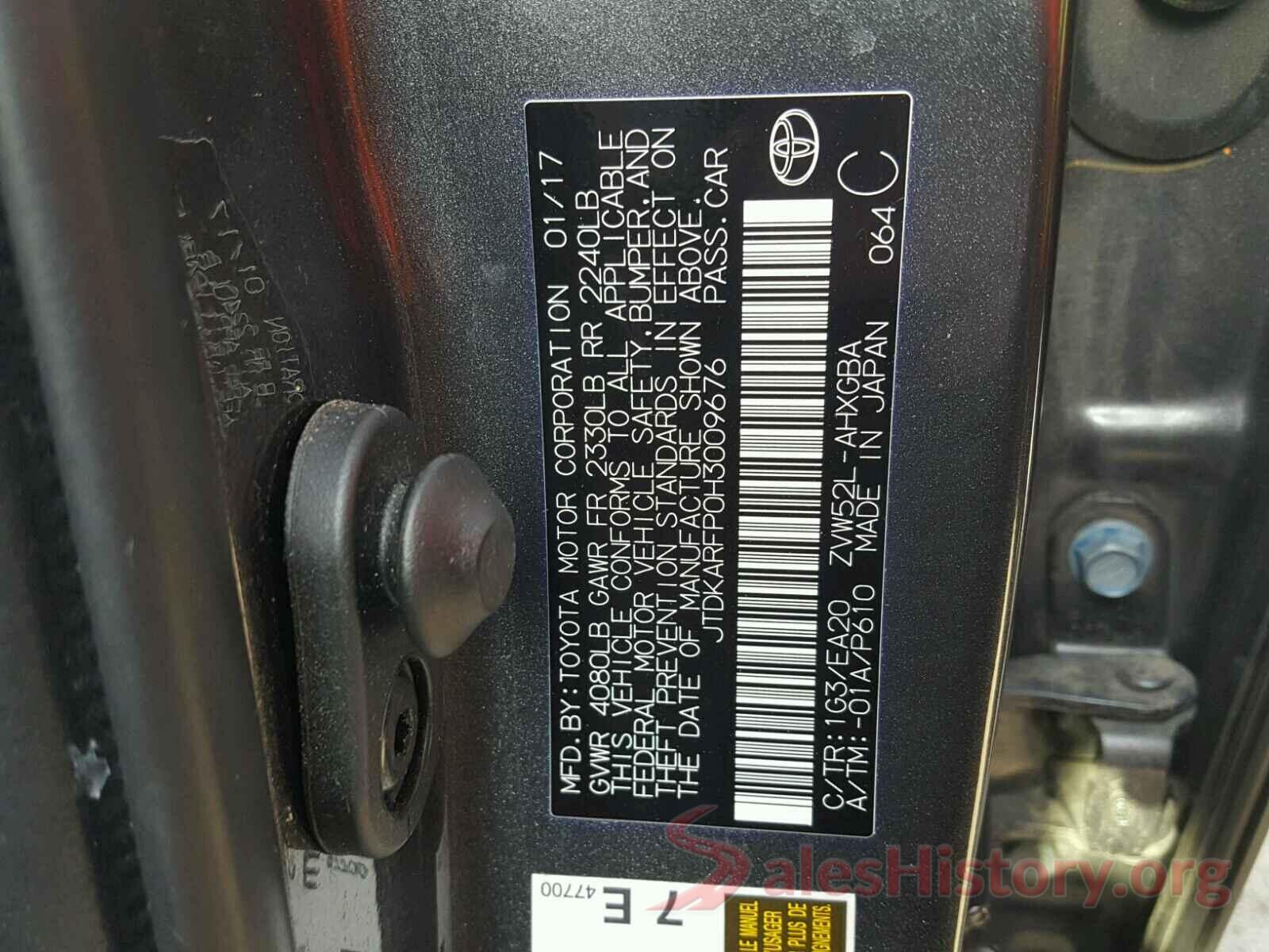 JTDKARFP0H3009676 2017 TOYOTA PRIUS