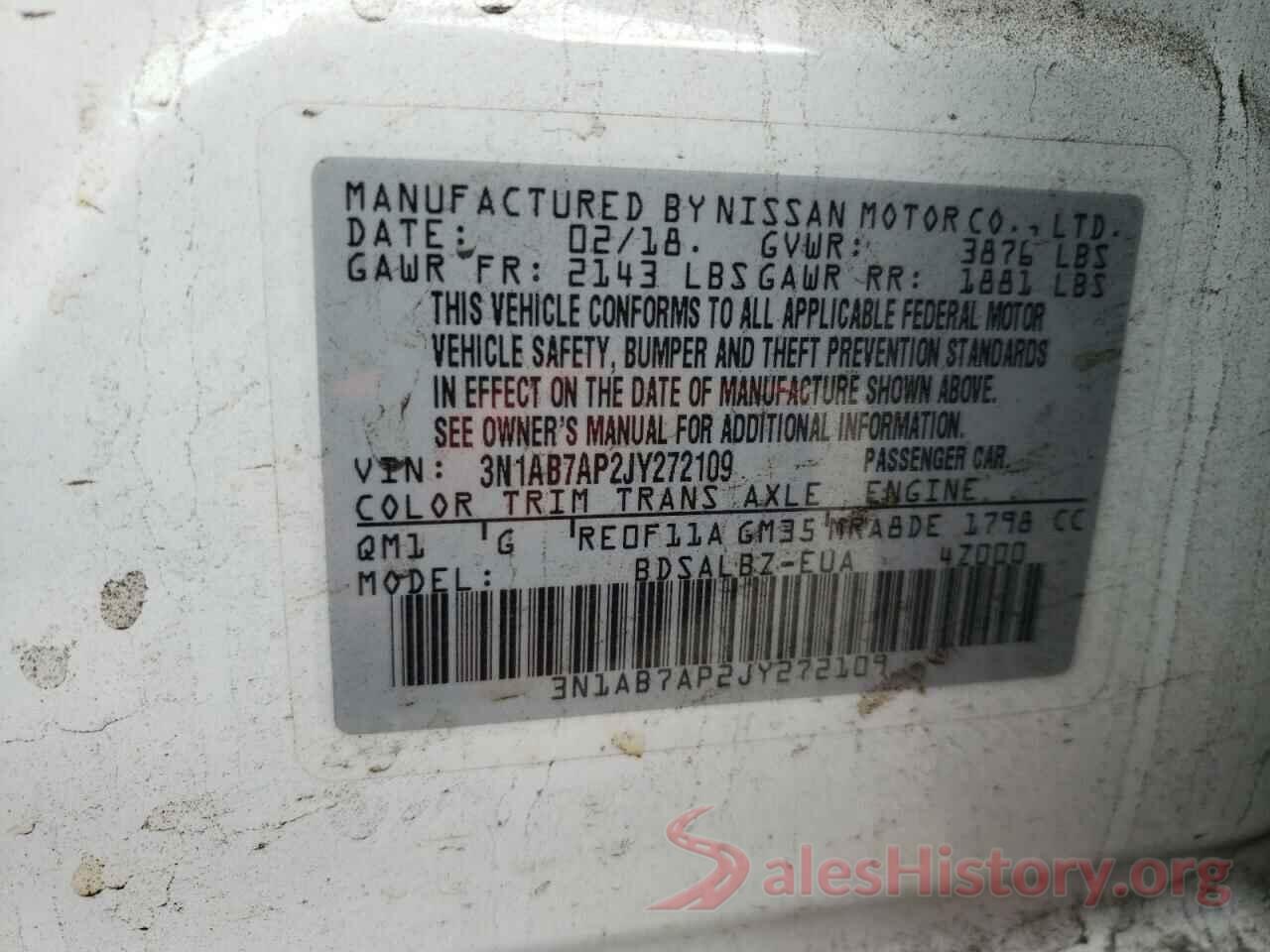 3N1AB7AP2JY272109 2018 NISSAN SENTRA