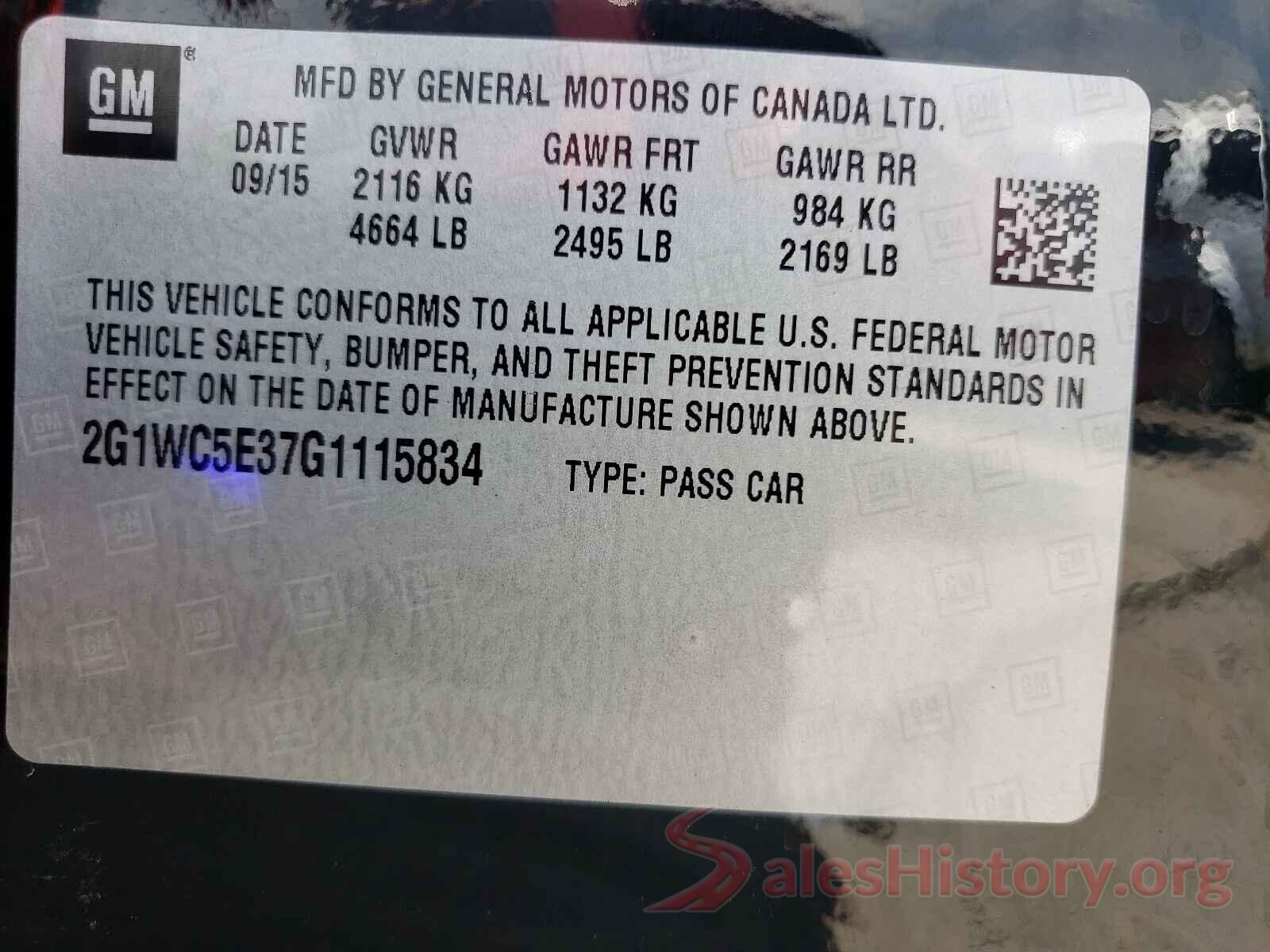 2G1WC5E37G1115834 2016 CHEVROLET IMPALA