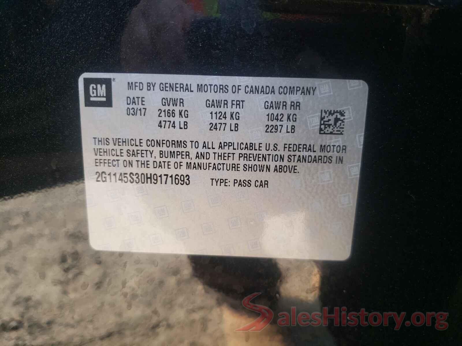 2G1145S30H9171693 2017 CHEVROLET IMPALA