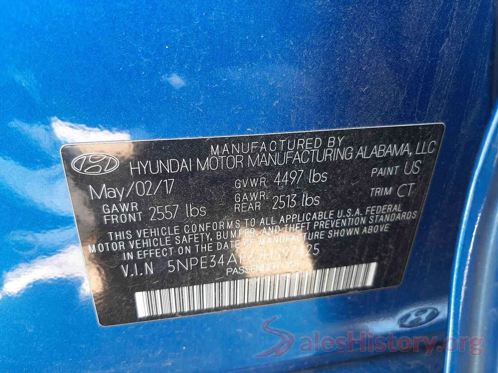 5NPE34AF6JH597425 2018 HYUNDAI SONATA