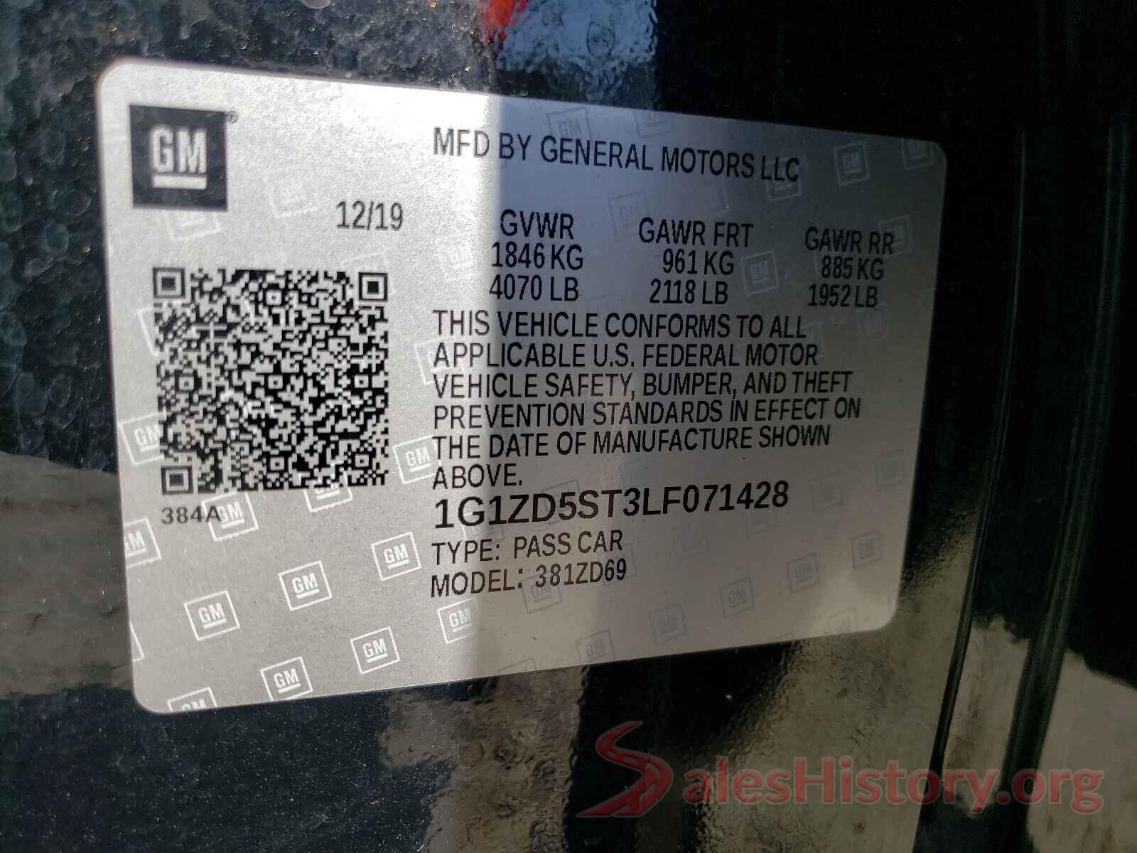 1G1ZD5ST3LF071428 2020 CHEVROLET MALIBU