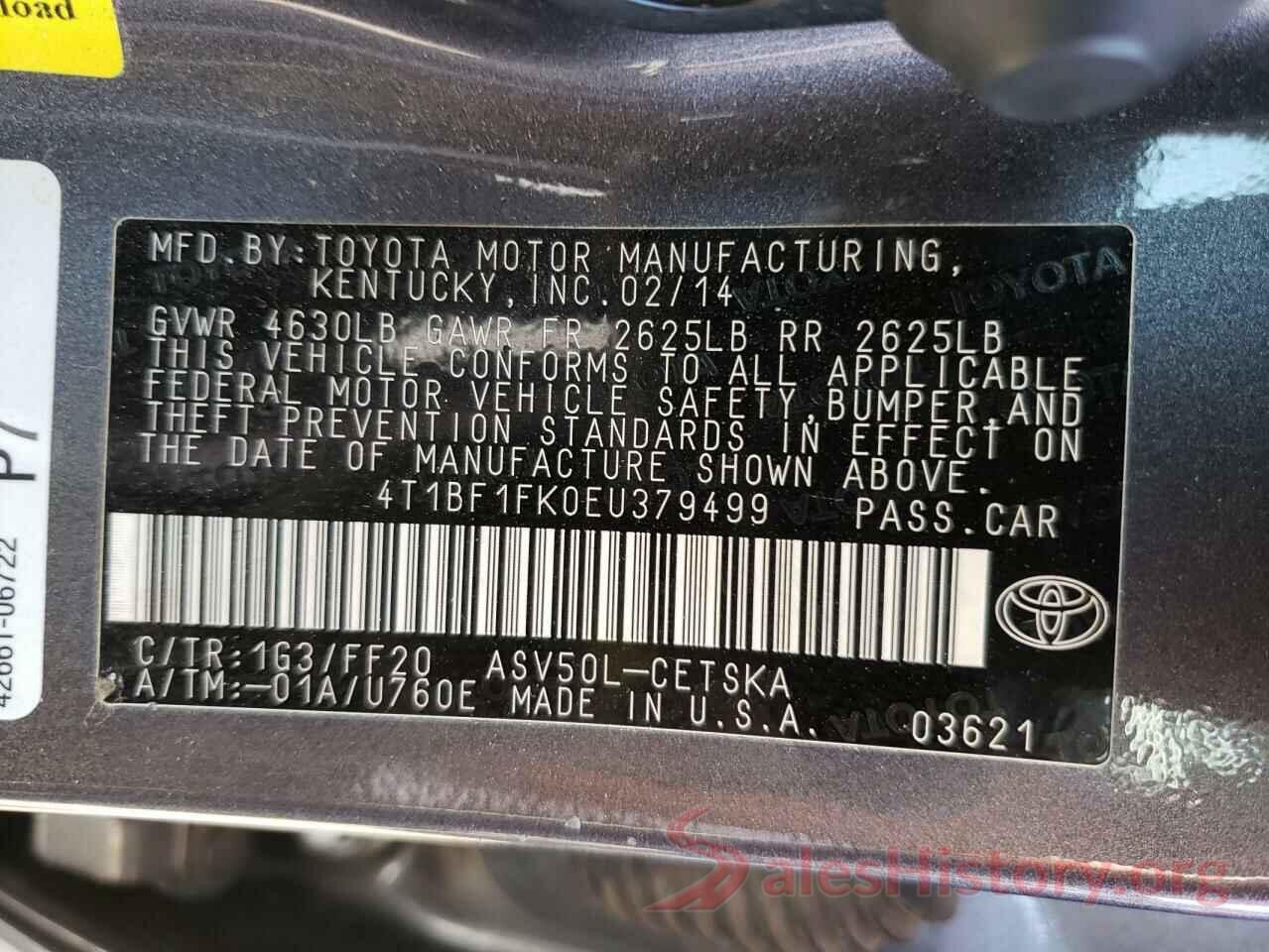 4T1BF1FK0EU379499 2014 TOYOTA CAMRY