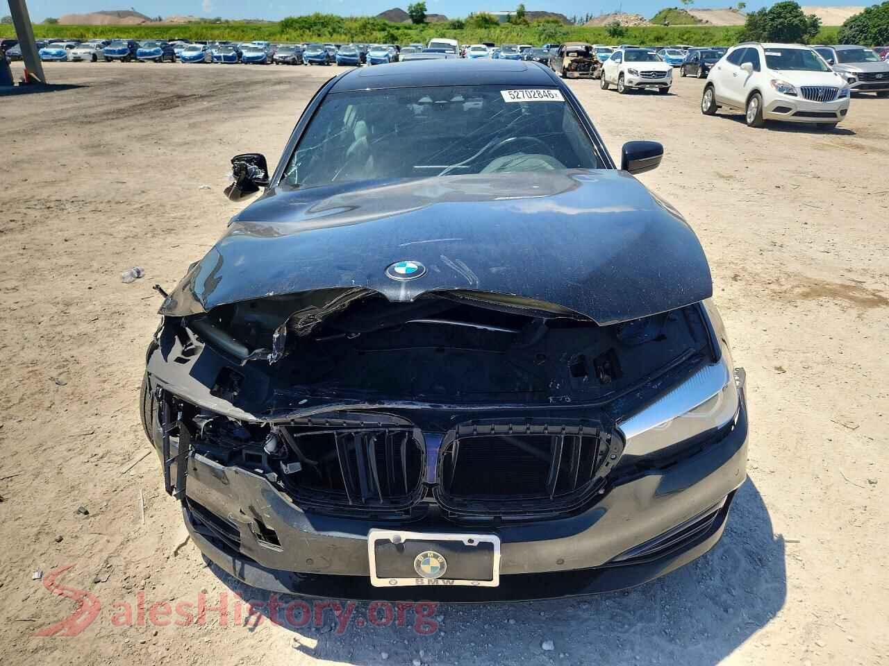 2019 BMW 5 SERIES VIN WBAJA7C53KG912842, rear view