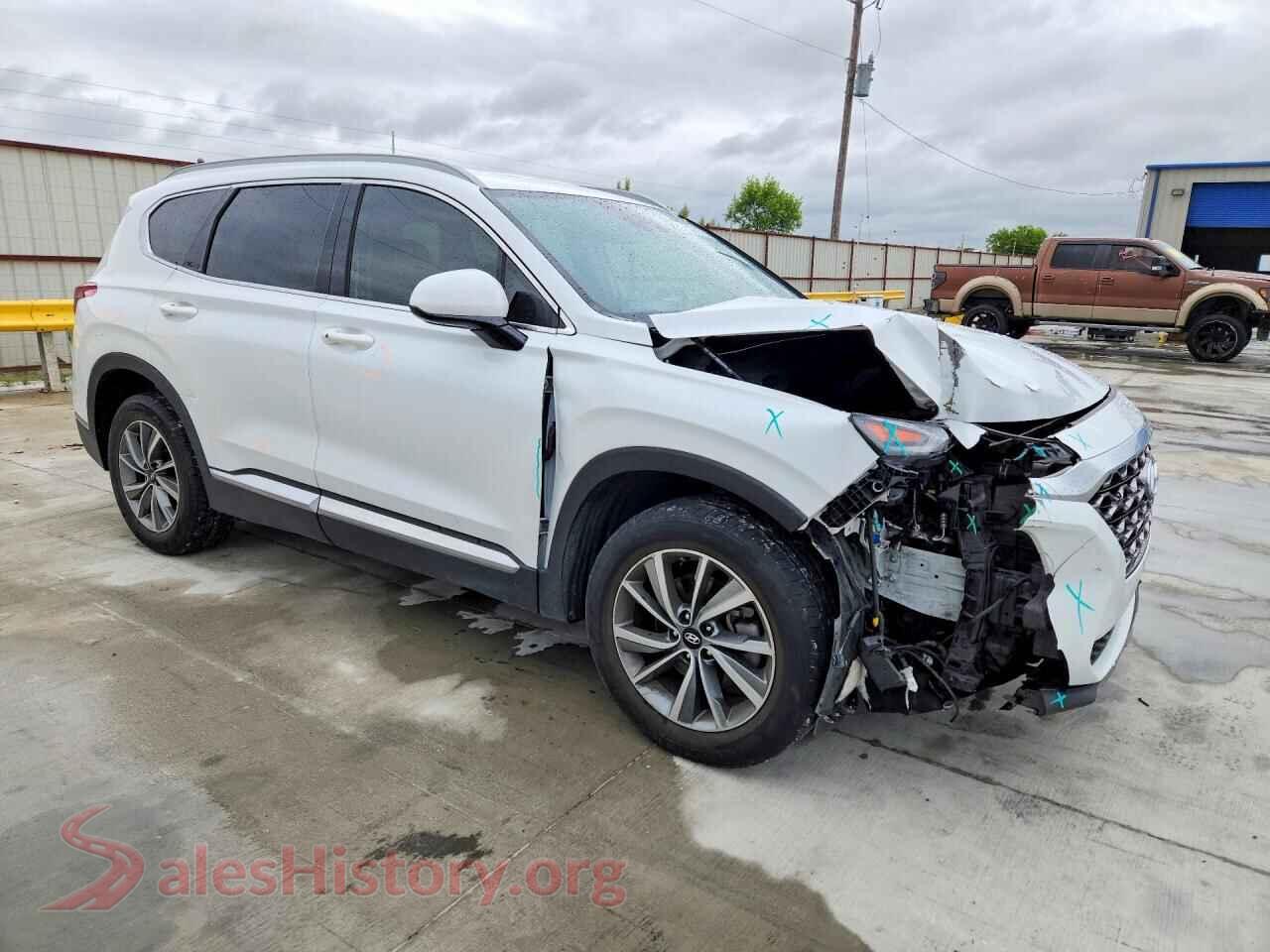 2020 HYUNDAI SANTA FE VIN 5NMS33AD9LH192655, rear 3/4 view