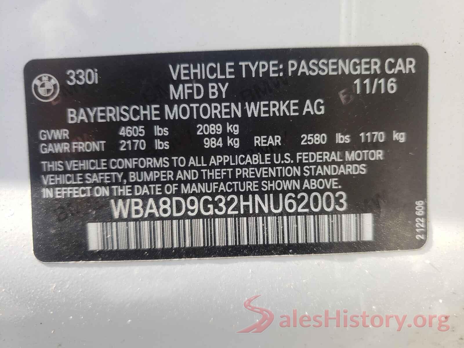 WBA8D9G32HNU62003 2017 BMW 3 SERIES