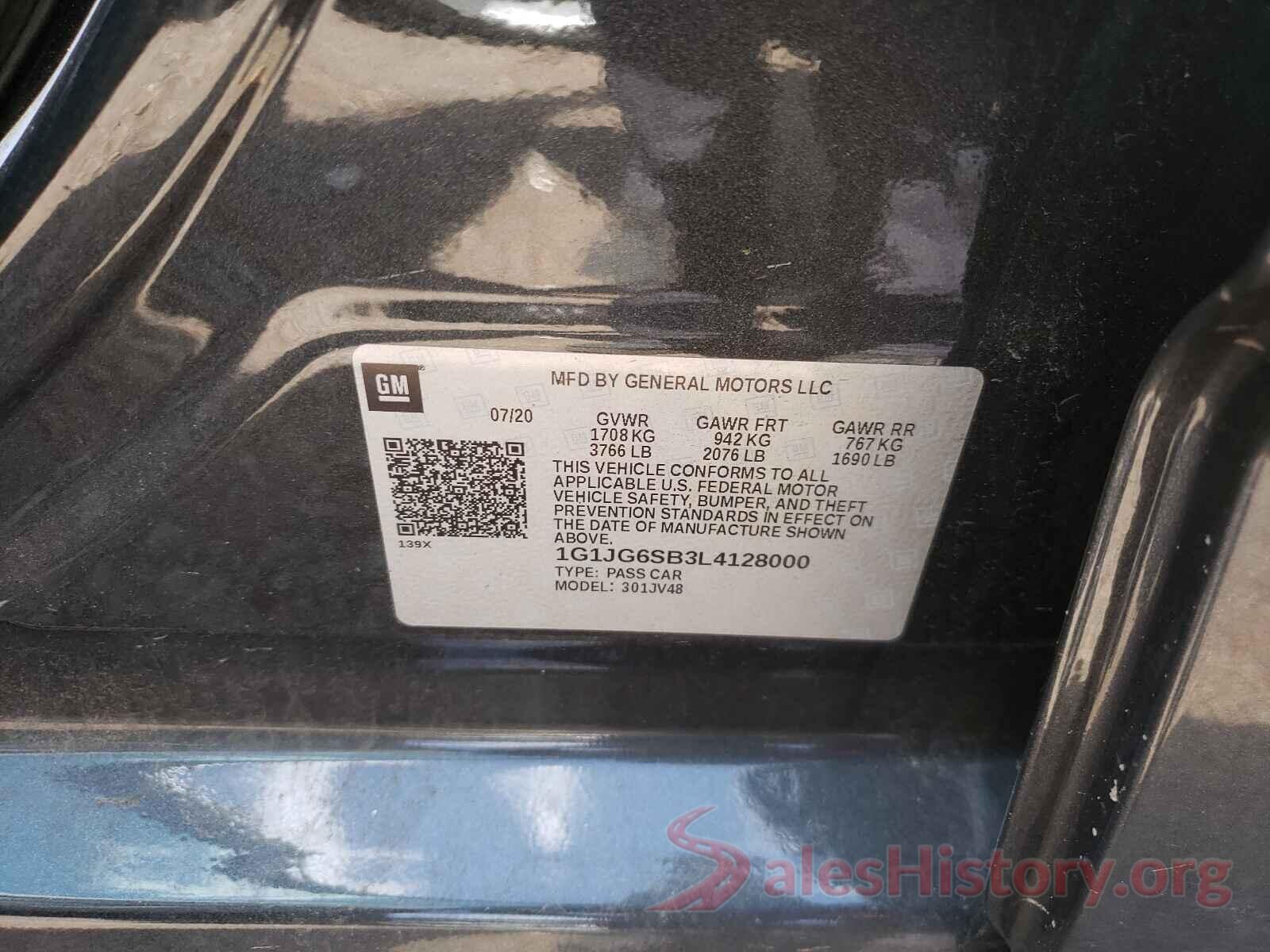 1G1JG6SB3L4128000 2020 CHEVROLET SONIC