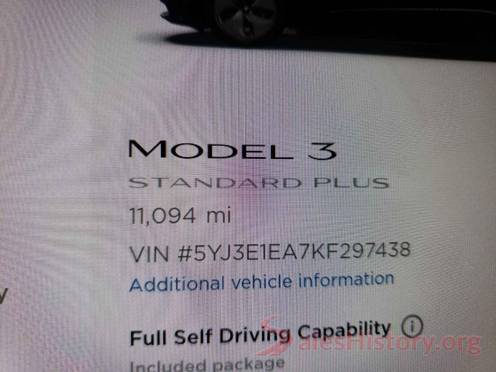 5YJ3E1EA7KF297438 2019 TESLA MODEL 3