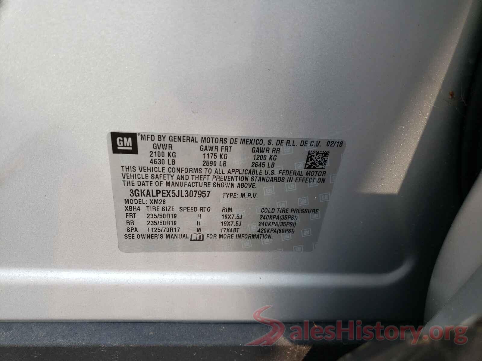 3GKALPEX5JL307957 2018 GMC TERRAIN