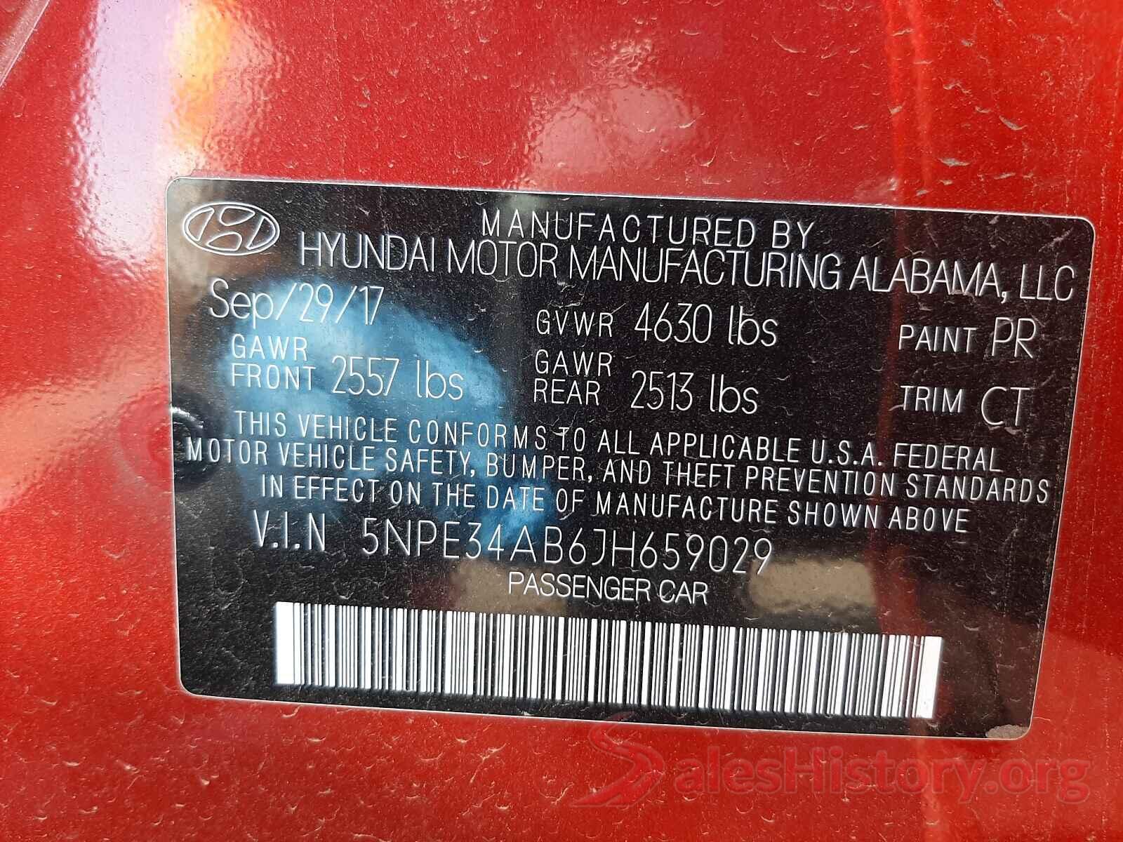 5NPE34AB6JH659029 2018 HYUNDAI SONATA