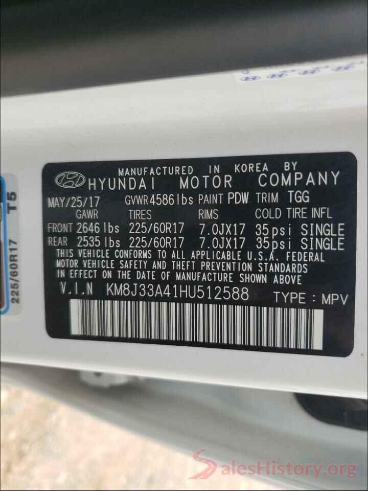 KM8J33A41HU512588 2017 HYUNDAI TUCSON