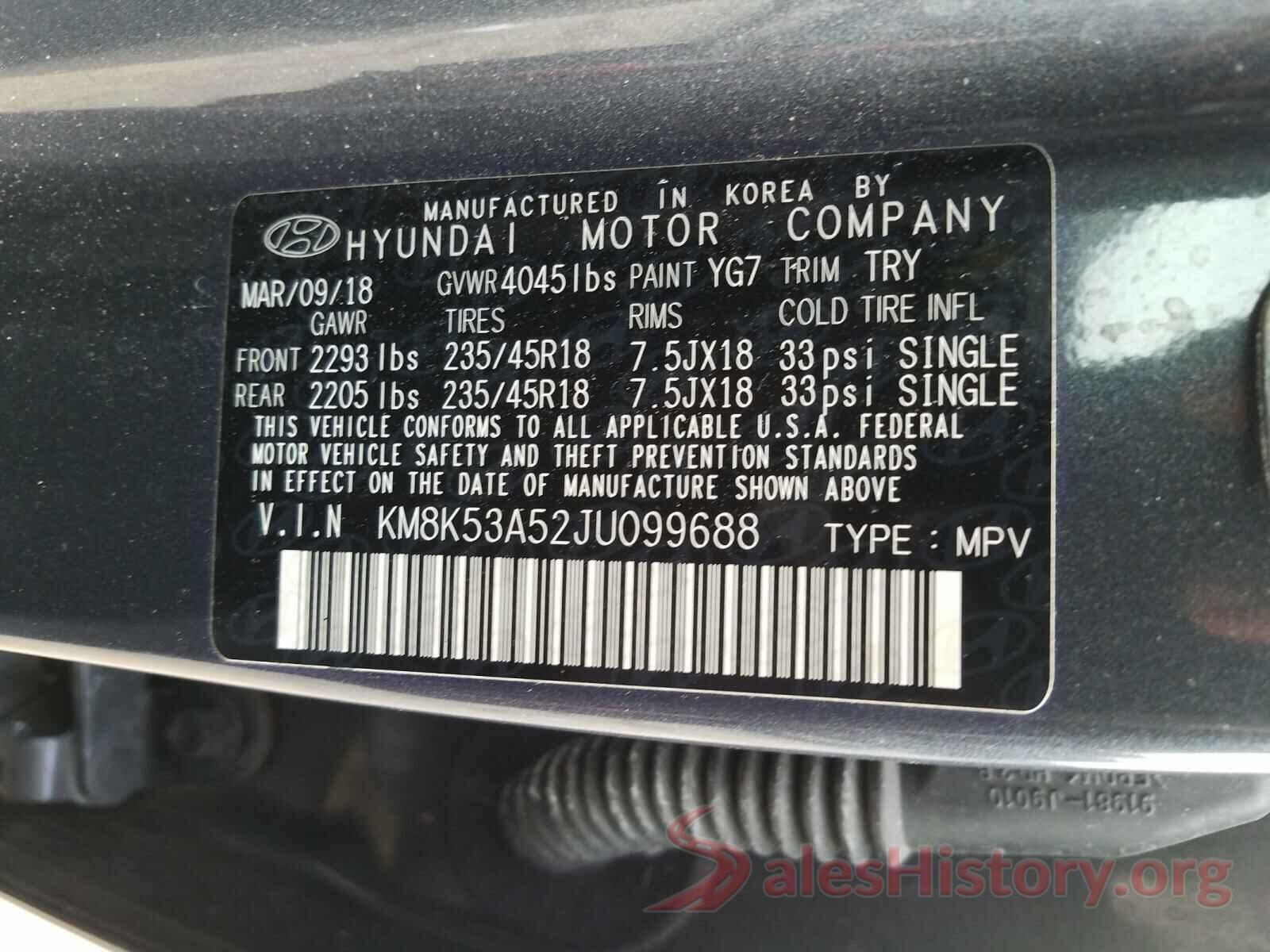 KM8K53A52JU099688 2018 HYUNDAI KONA