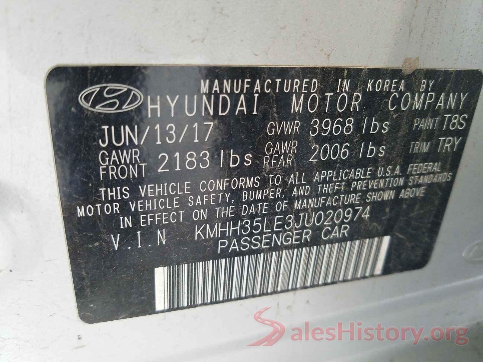 KMHH35LE3JU020974 2018 HYUNDAI ELANTRA