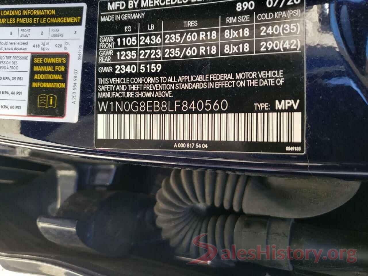 W1N0G8EB8LF840560 2020 MERCEDES-BENZ GLC-CLASS