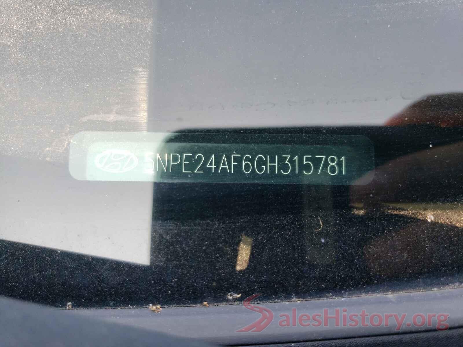 5NPE24AF6GH315781 2016 HYUNDAI SONATA