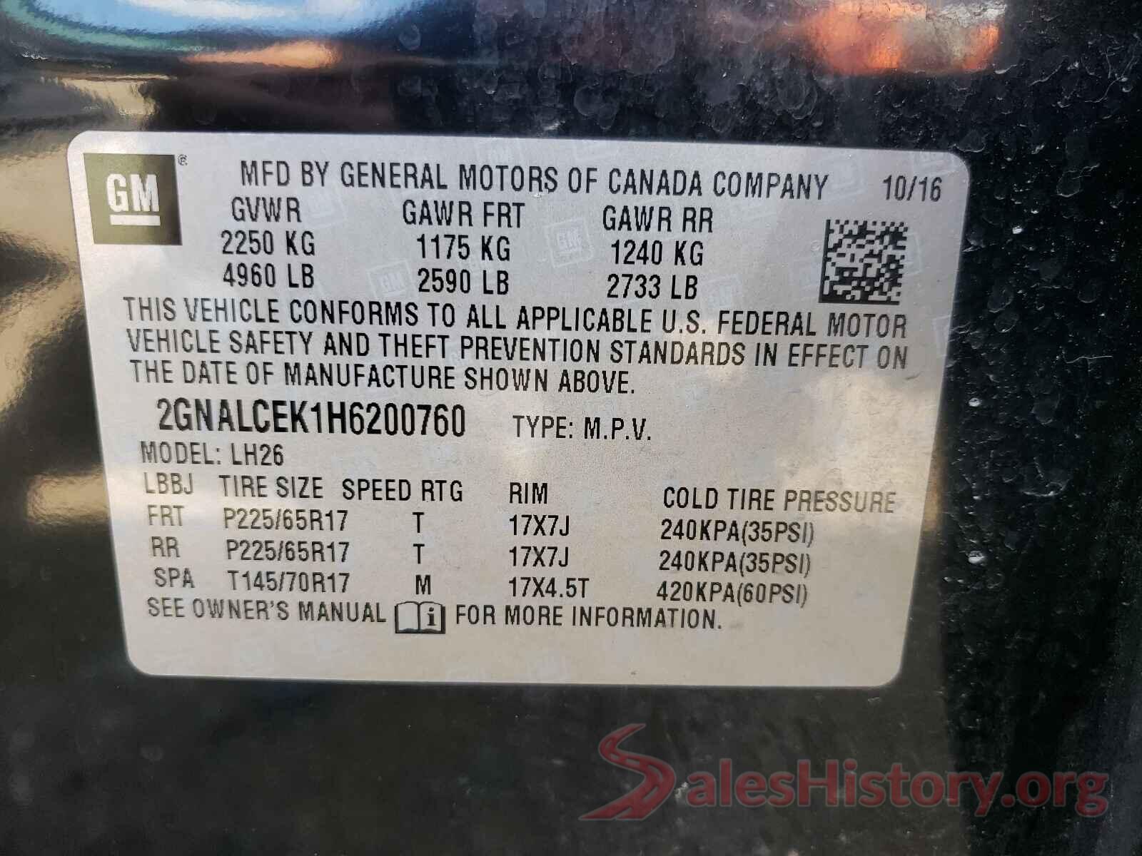 2GNALCEK1H6200760 2017 CHEVROLET EQUINOX