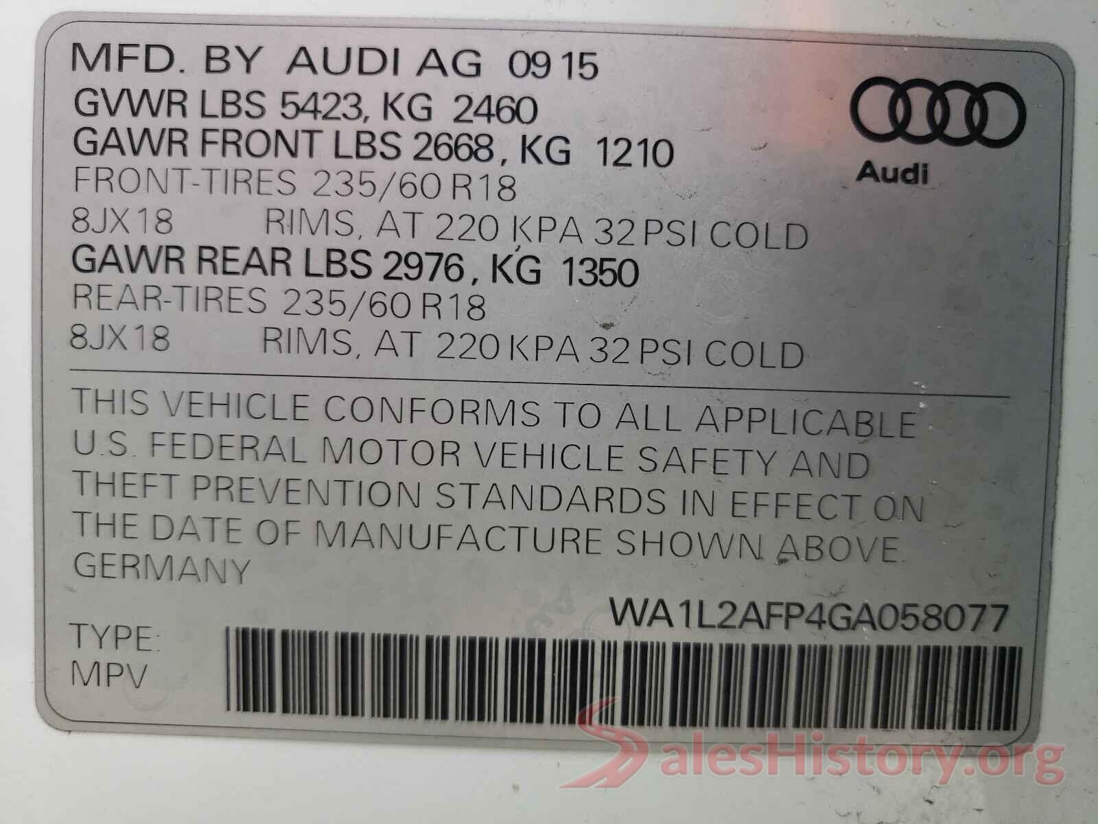 WA1L2AFP4GA058077 2016 AUDI Q5