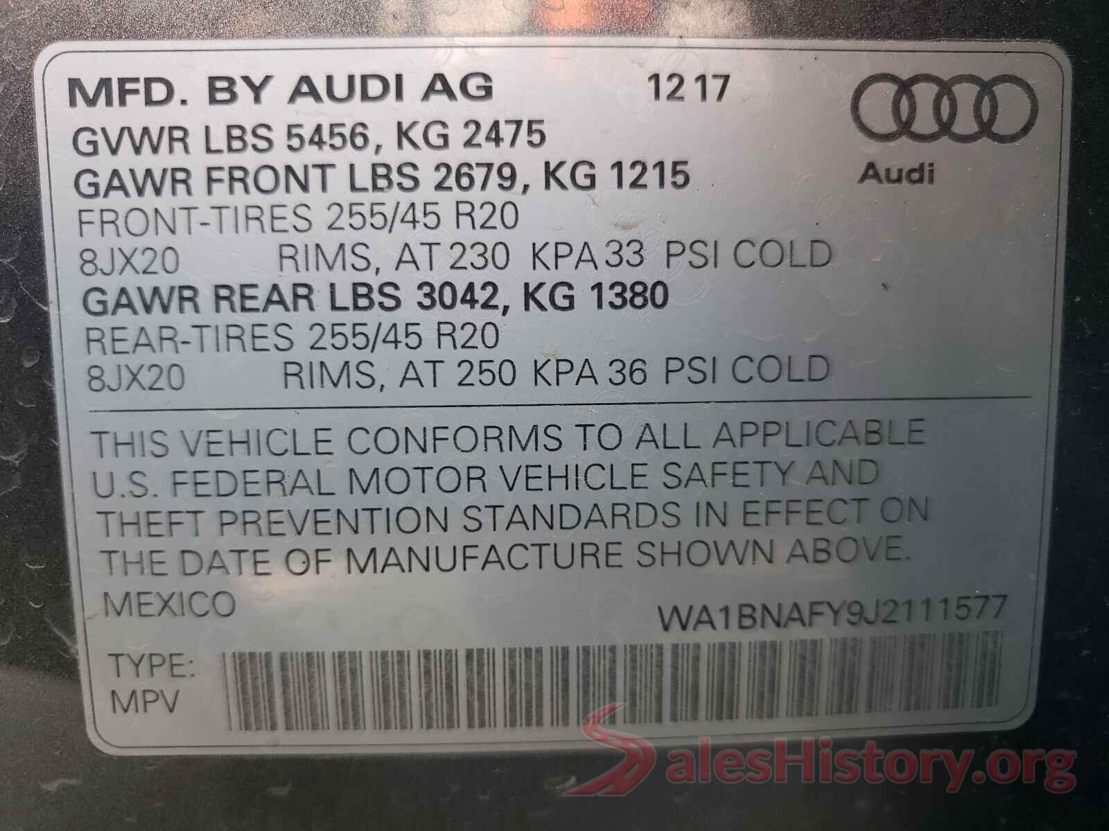 WA1BNAFY9J2111577 2018 AUDI Q5