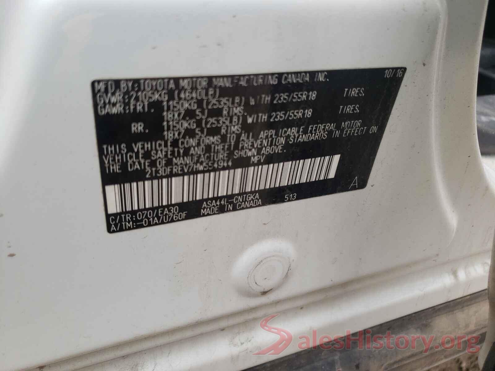 2T3DFREV7HW554944 2017 TOYOTA RAV4