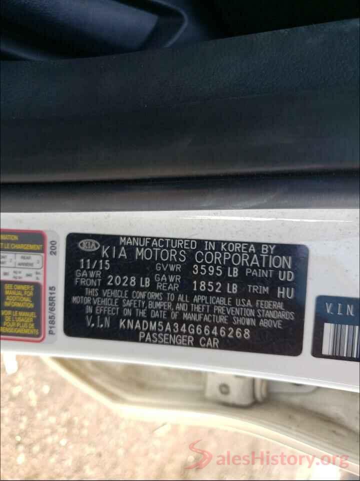 KNADM5A34G6646268 2016 KIA RIO