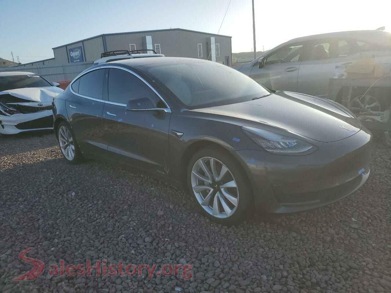 2019 TESLA MODEL 3 VIN 5YJ3E1EA1KF345449, rear 3/4 view