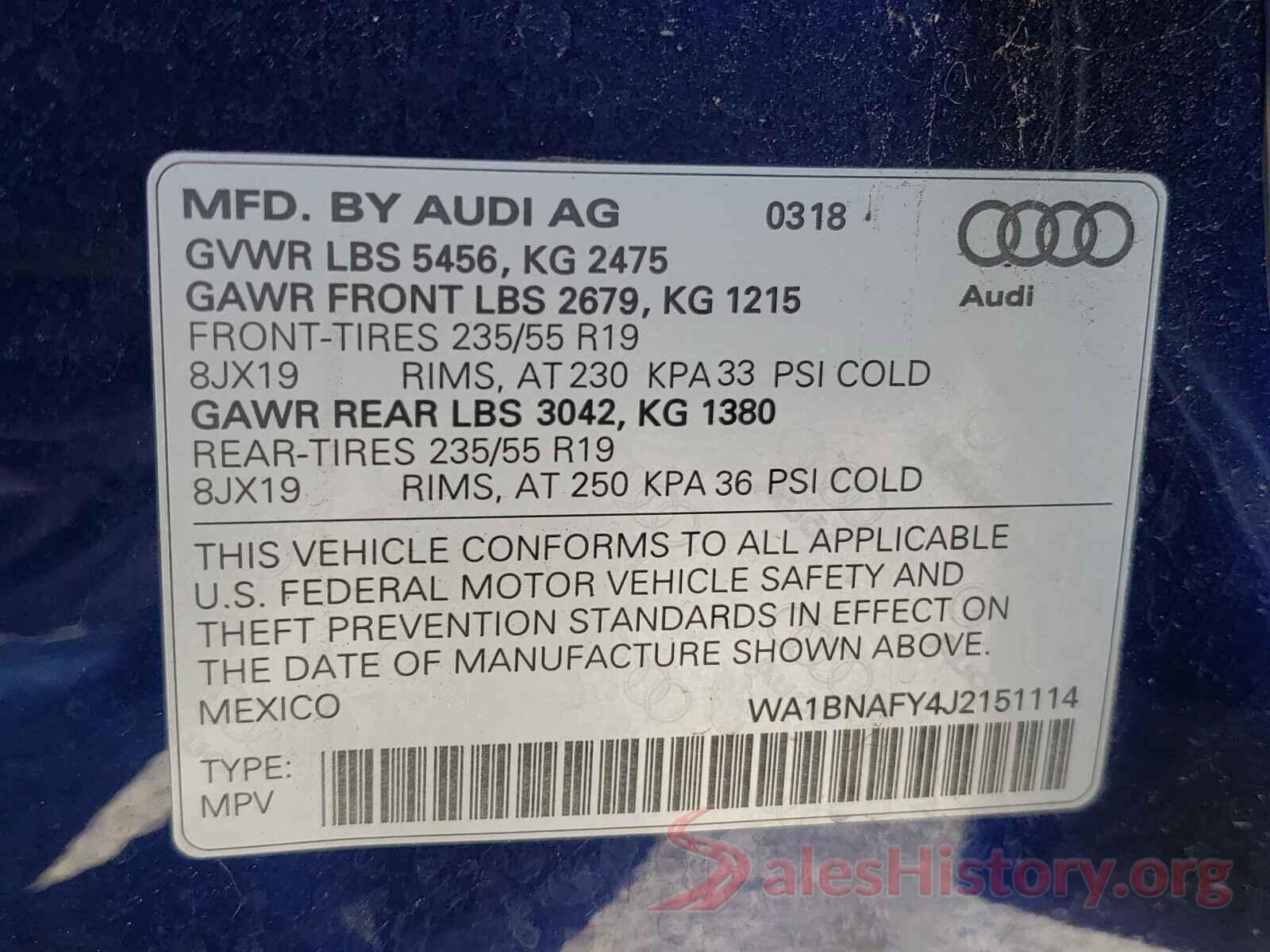 WA1BNAFY4J2151114 2018 AUDI Q5