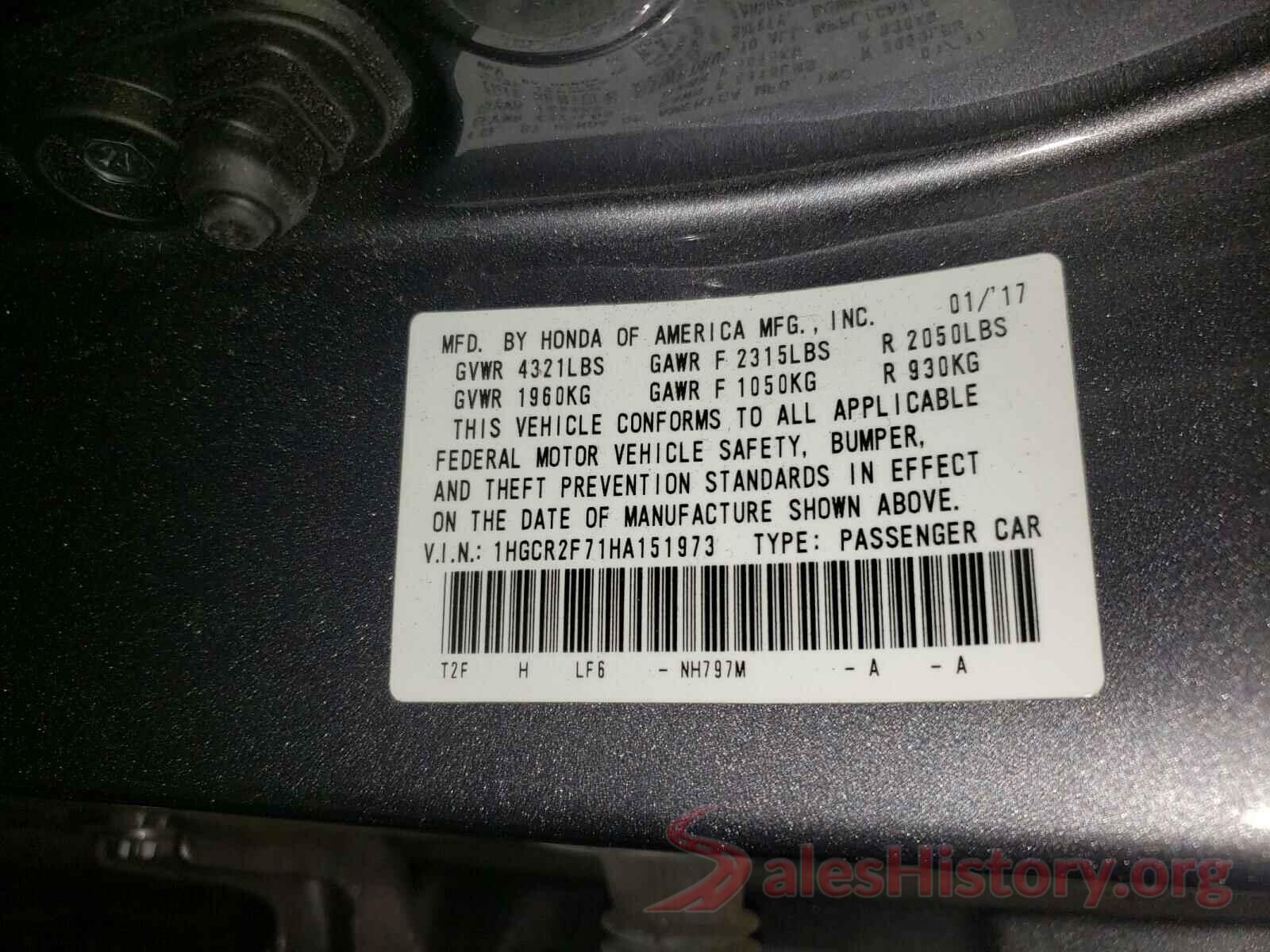 1HGCR2F71HA151973 2017 HONDA ACCORD