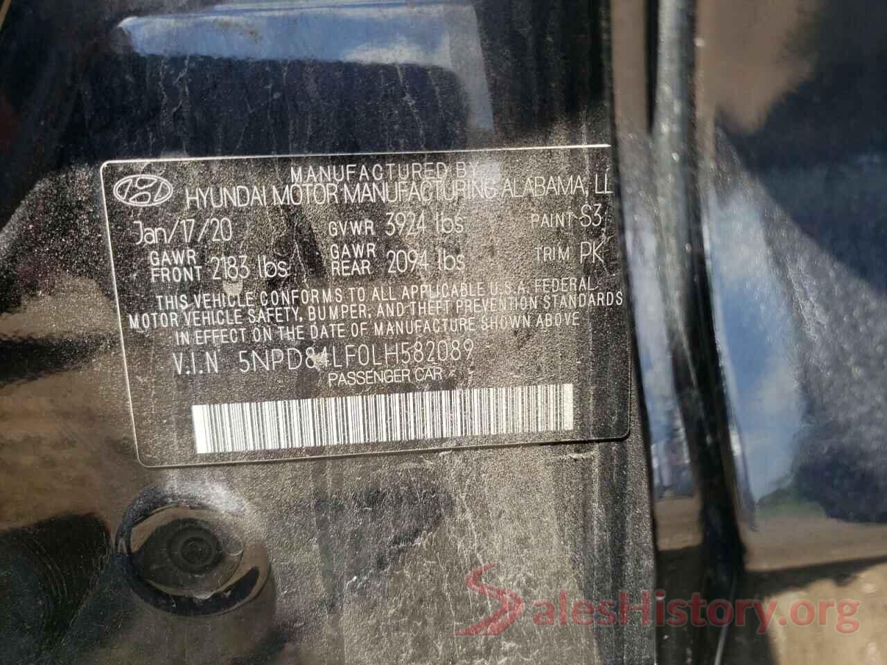 5NPD84LF0LH582089 2020 HYUNDAI ELANTRA