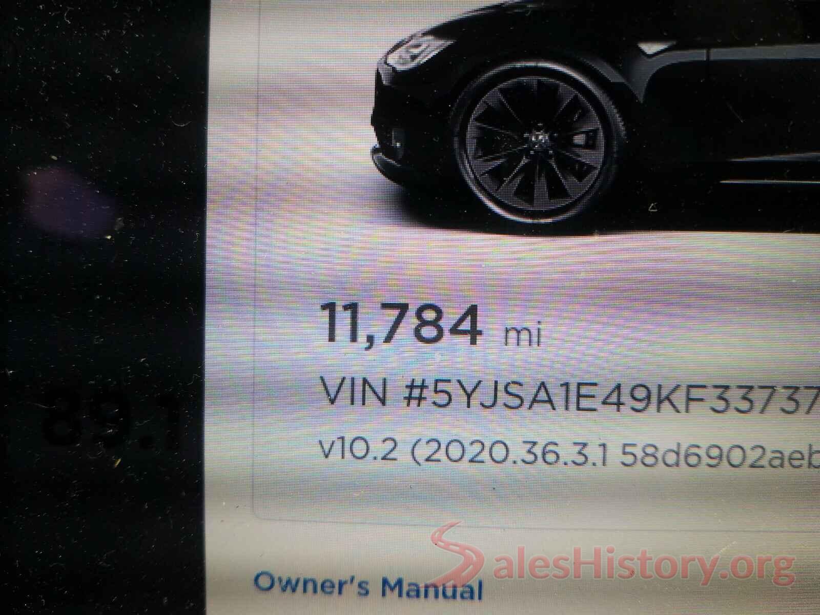 5YJSA1E49KF337374 2019 TESLA MODEL S