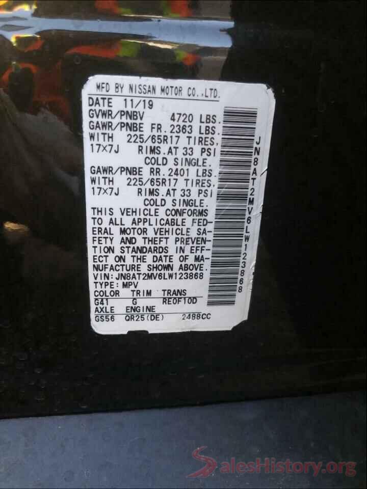 JN8AT2MV6LW123868 2020 NISSAN ROGUE