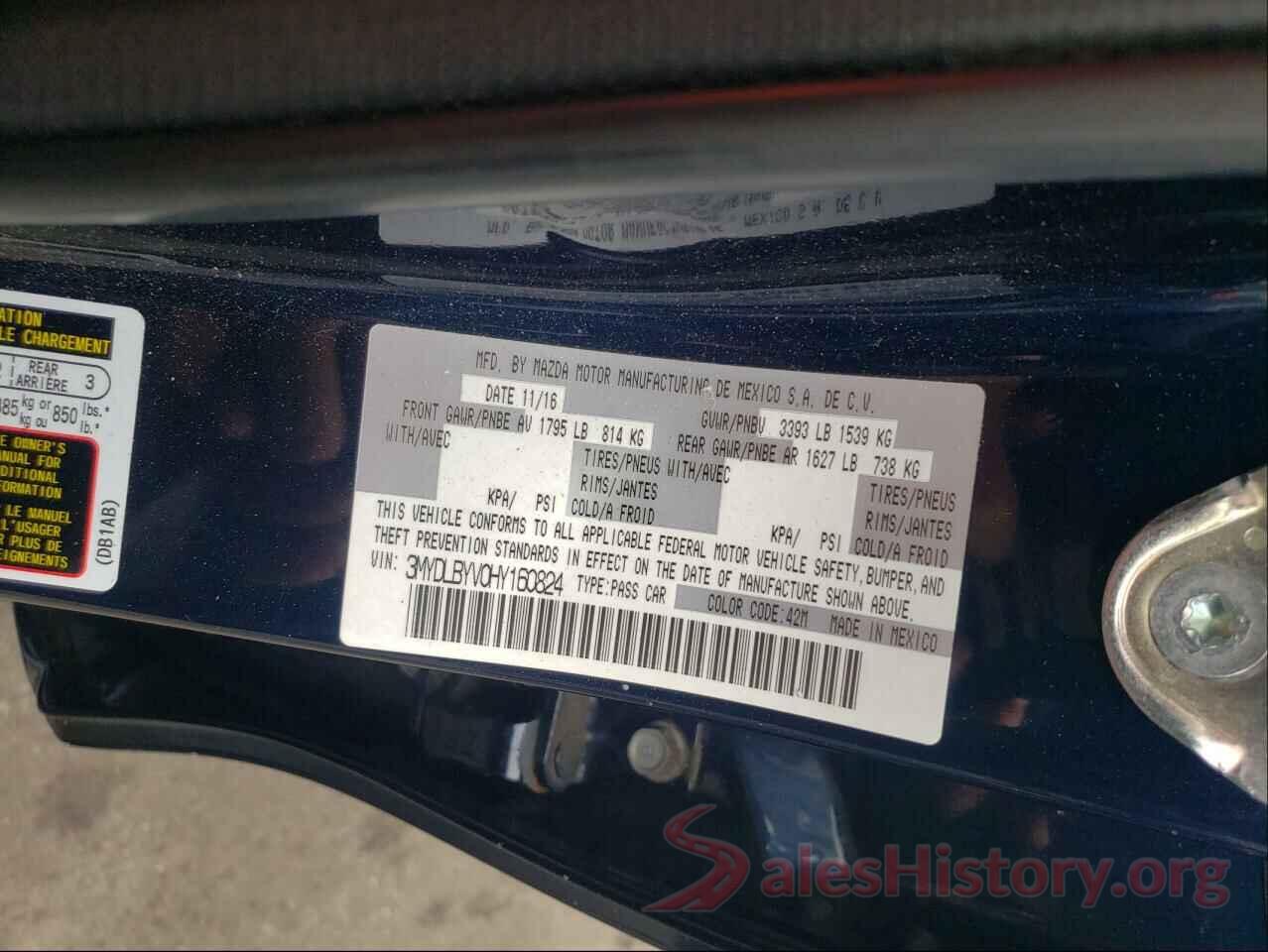 3MYDLBYV0HY160824 2017 TOYOTA YARIS