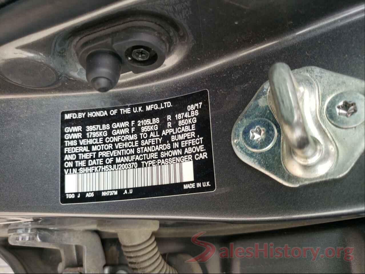 SHHFK7H53JU200370 2018 HONDA CIVIC