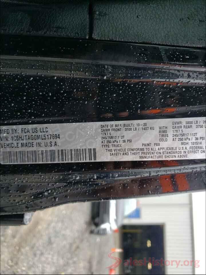 1C6HJTAG0ML517694 2021 JEEP ALL OTHER