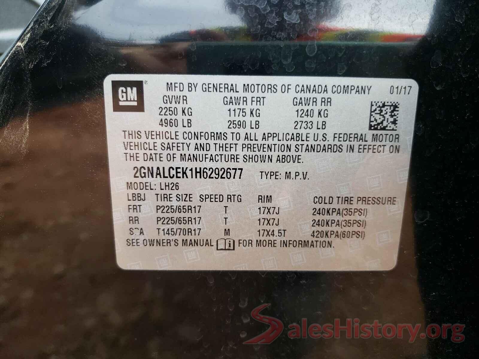 2GNALCEK1H6292677 2017 CHEVROLET EQUINOX