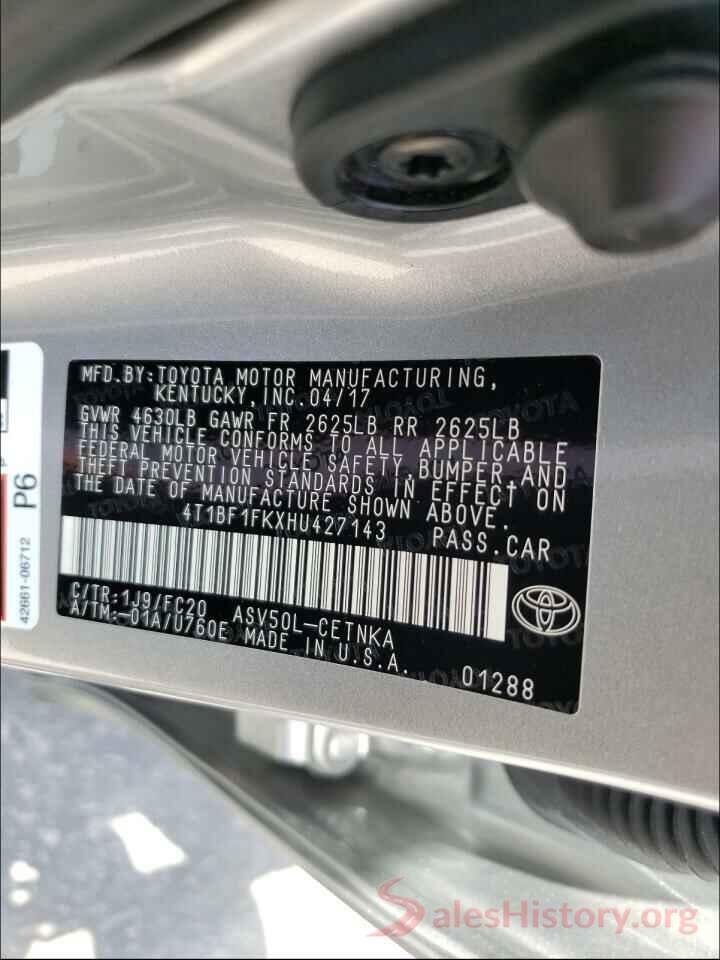 4T1BF1FKXHU427143 2017 TOYOTA CAMRY